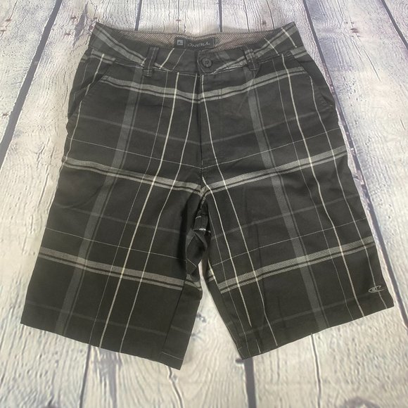 O'Neill Other - O'Neill Plaid Flat Front Bermuda Shorts Black